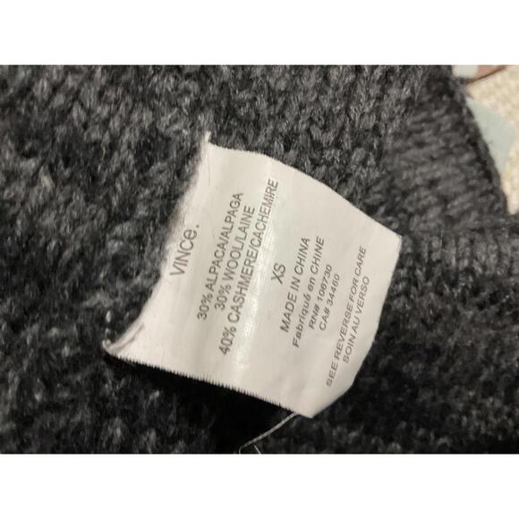 Vince Alpaca/Wool/ Cashmere Cozy Oversized Gray Hooded Cardigan Sweater - Picture 14 of 14